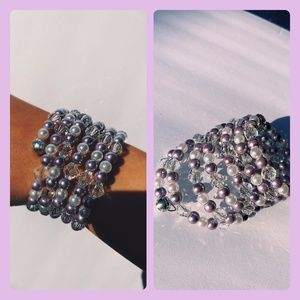 Imitation Pearl Spiral Bracelet